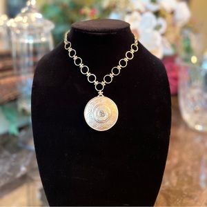 Chico’s 15 in Double-Sided Gold Medallion Nexklace